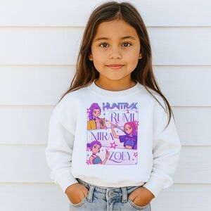 Kids White Graphic Sweatshirt K pop demon hunters